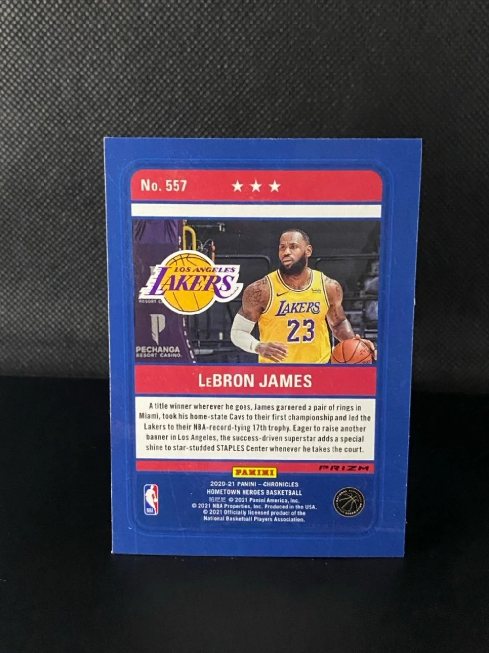 #557 LeBron James Green 2020-21 Panini Chronicles Basketball Los Angeles Lakers - Picture 3 of 3